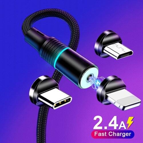 Micro USB Type C Magnetic Charger Cable LED Magnet Charging Data Cord Phone Charge Wire For iPhone 12 Pro Max Xiaomi 11 Samsung