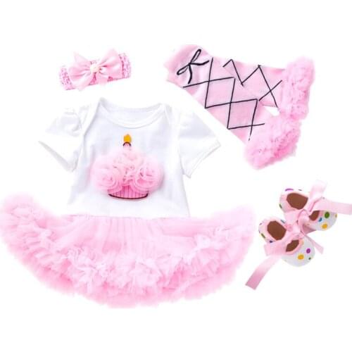 Fashion summer baby girls Cartoon letter printing dress Short sleeve Romper princess jumpsuit cute dress set