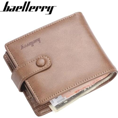 Baellerry Fashion Men Wallet Multi Cards Leather Vintage Men Wallets Coin Pocket Hasp Small Wallet Men Purse Card Holder Male