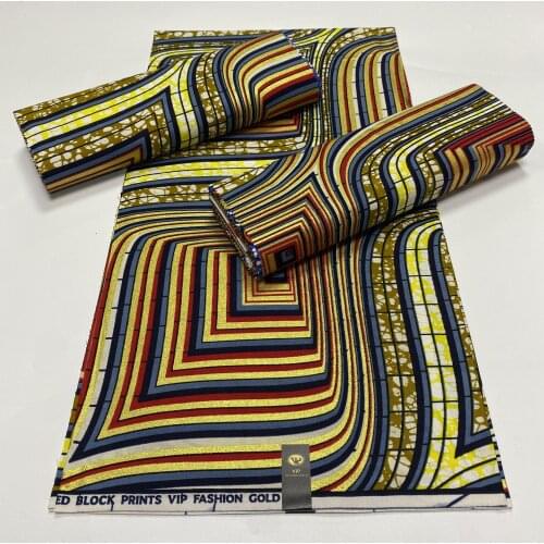Veritable Original Real Wax Gold African Ankara Brocade PFabric 100%High Quality Soft99 Nigerian Dress Material For Sewing SP-ER
