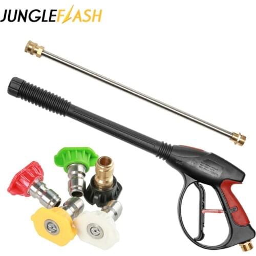 JUNGLEFLASH High Pressure Washer Water Spray Gun Car Washer Gun For Karcher Pressure Washer Pistol M22 280bar 4000psi