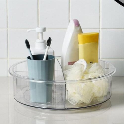 Turntable Storage Tray Divided Cabinet Organizer 360 Desktop Turntable Shelves Seasoning Bottle Storage Boxs