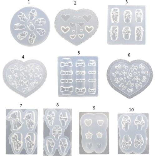 Crystal Epoxy Resin Mold Nail Decorations Casting Silicone Mould DIY Crafts Jewelry Nail Ornaments Making Tool