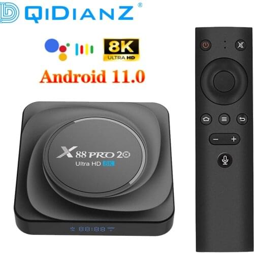 Smart TV Box Android 11 8K 8GB RAM 128GB ROM X88 pro 20 RK3566 TVbox 24fps 2.4G/5G WiFi Google Play Youtube 32GB 64GB X88PRO 20