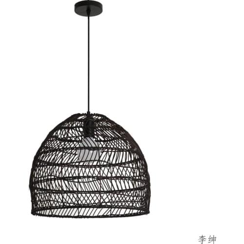 Modern Pendant Lights Rattan Hand-woven Lampshade Cafe Restaurant Indoor Industrial Lighting Pendant Lamp Home Decor Luminaria