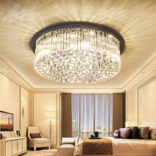 Living room lights crystal lamps round ceiling lamps modern simple bedroom lights warm hall lights restaurant lights lamps