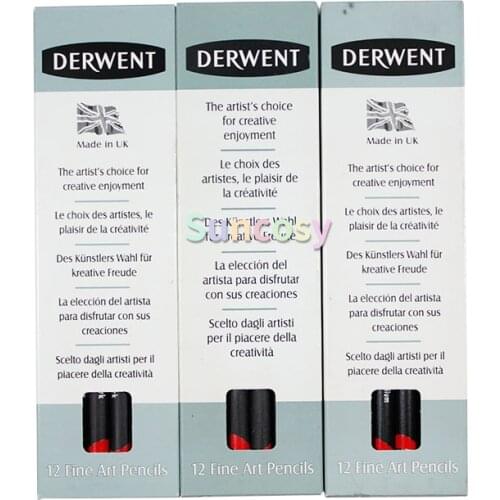 Derwent Charcoal Light Pencil (36301),Charcoal medium Pencil (36302),Charcoal Dark Pencil (36303), Wide 4mm core ,2pcs/lot