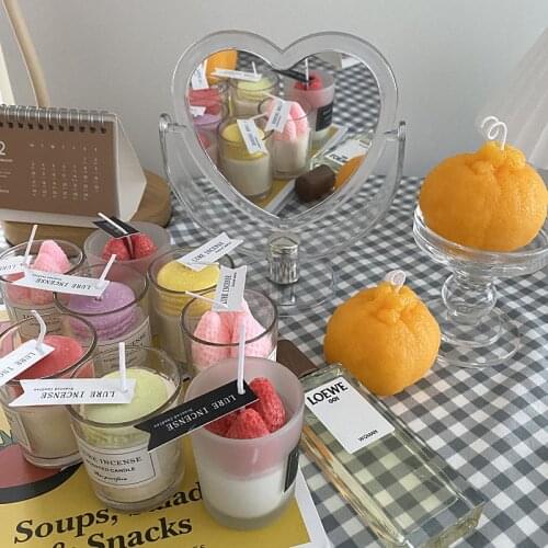 1Pc Acrylic Double Side Makeup Mirror Cute Heart Shaped Cosmetic Mirror, Transparent Base Home Bedroom Desktop Make Up Mirror