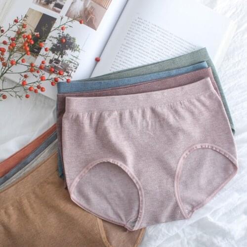 Simple Modal Seamless Underwear For Women Middle Waist Breathable Sexy Lingerie Corset Lace Solid Color Ruffle Panties Ouverte