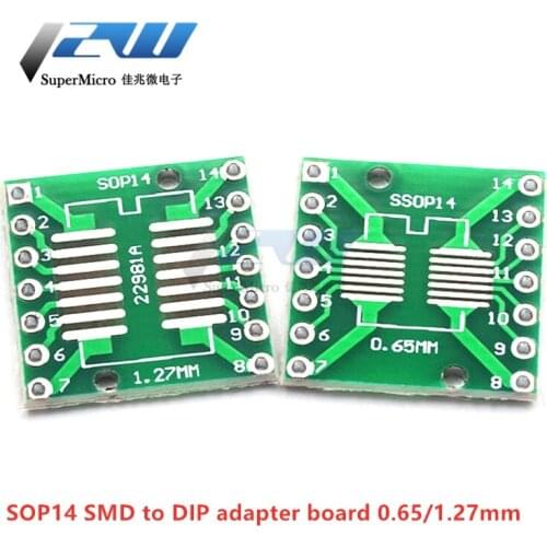 10pcs/lot TSSOP14 SSOP14 SOP14 to DIP14 PCB Transfer Board DIP Board Step Adapter