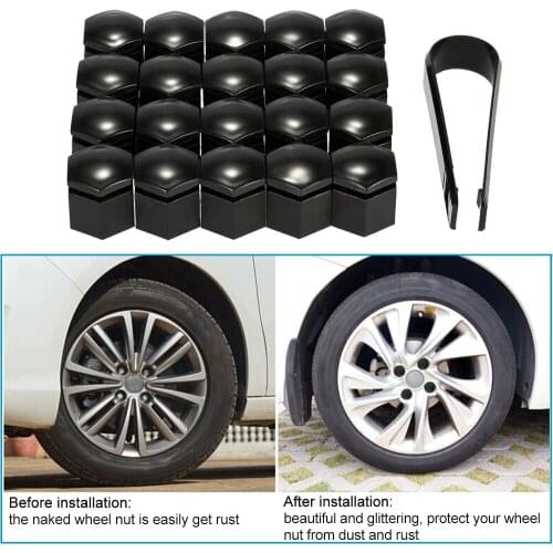 20Pcs 19MM Black Car Wheel Nut Cover Bolt Cap Fit for Vauxhall Opel Car Styling