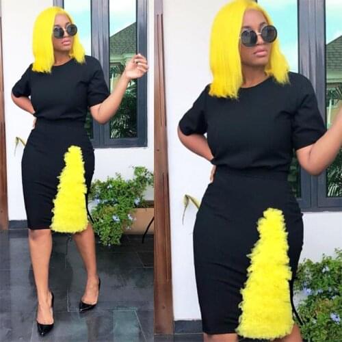 2020 Summer African Dresses for Women Dashiki Black Patwork African Dress Robe Africaine Plus Size Ankara Dresses Africa Clothes