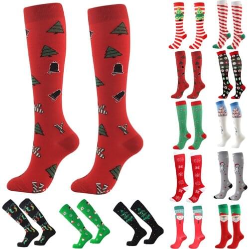 21 Style Unisex Adults Christmas Socks Winter Warm Pressure Stockings Women Kawaii Cartoon Christmas Printed 3D Socks Calcetines