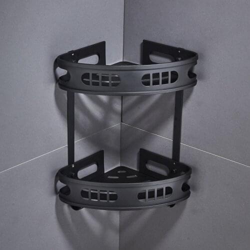 Space Aluminum Bathroom Shelves Corner Stainless Storage Rack Wall Mounted Multi Corner Shelf Kitchen Triangle Towel Bathroom