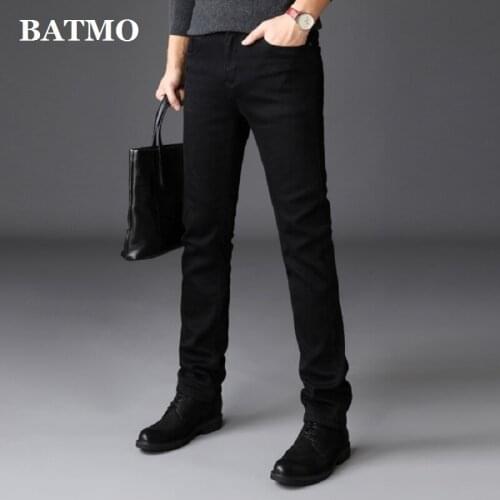 Batmo 2020 new arrival high quality casual Straight elastic jeans men,mens slim pants ,skinny jeans men plus-size 28-40 S202