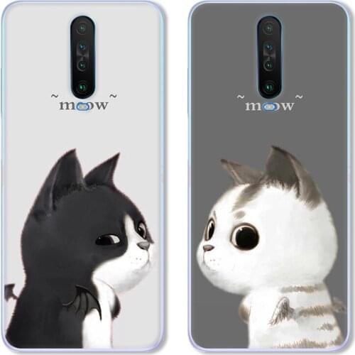 Cartoon Fish and Cat Case For Xiaomi Redmi K30,TPU Painted Mobile Phone Shell Lovely Color Painting Case.17 Colors
