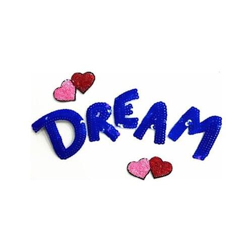 Dream&love sequined patches sewing on garment accessories decoration stick embroidery applique patches for clothing