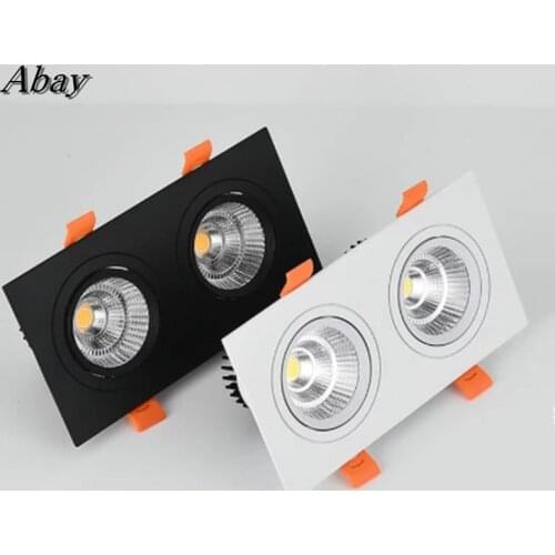Double Square Recessed Dimmable LED Downlights 14W18W24W COB LED Ceiling Lamp AC85~265V LED Ceiling Spot Lights Indoor Lighting
