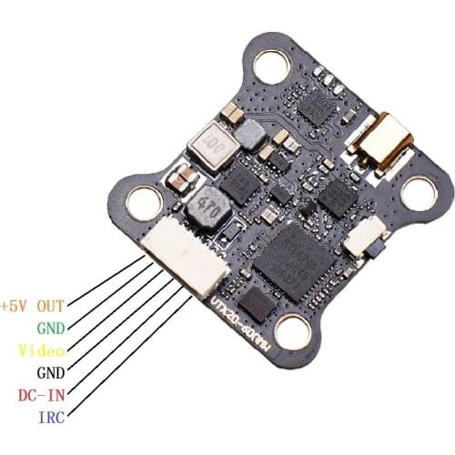 JHEMCU VTX20-600 5.8G 40CH PitMode 25mW 100mW 200mW 400mW 600mW Adjustable VTX 7-26V 20X20mm for RC FPV Racing Freestyle Drones