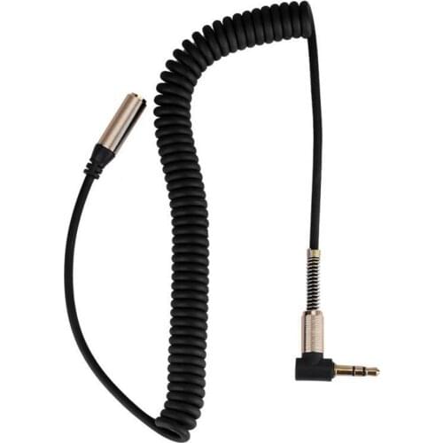 3.5mm Jack Male to Female Cable Earphone Headphone Audio Extension Cable Extendable Flexible Spring Cord Portable Audio Cable