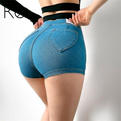 KE jeans pantalones de cintura alta ajustados elásticos para mujer net red sexy hip-lifting sports fitness shorts transpirables