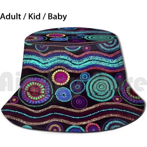 Bohemian Country Design 3 Sun Hat Foldable UV Protection Native Ethnic Boho Bohemian Motive Aztec Oriental Kilim Cabin