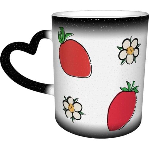 Strawberry Mug Ceramic Latte Mug That Changes Color Creative Fashion Cups