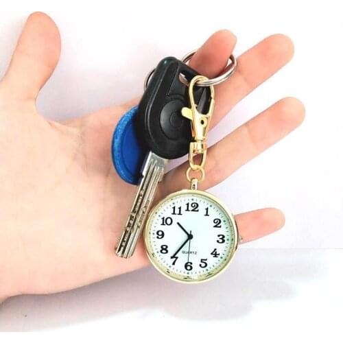 Quartz Pocket Watch Keychain Clocks Round Dial Portable Simple Pendant for Women Men NYZ Shop