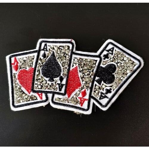 Hot Drilling Patch A Playing Card Diy Clothes Stickers Large Biker Badge Iron On Patches For Clothing Strange Things Christmas