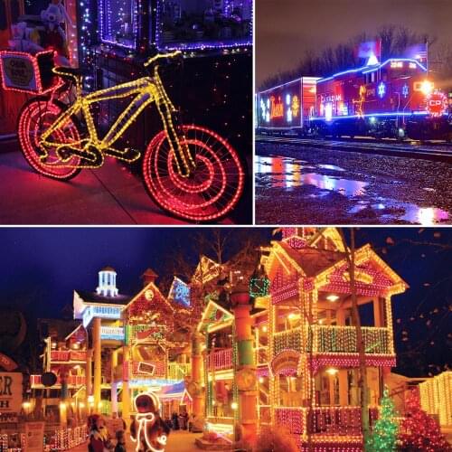 Copper wire solid transparent tube solar string light 50LED outdoor rainbow decoration landscape garden Christmas tree lantern