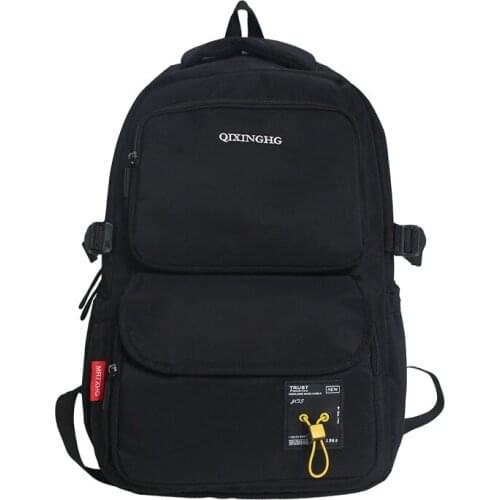 Fashion Solid Color Womens Backpack Nylon Waterproof University Bags For Girls Large Capacity Travel Backpacks