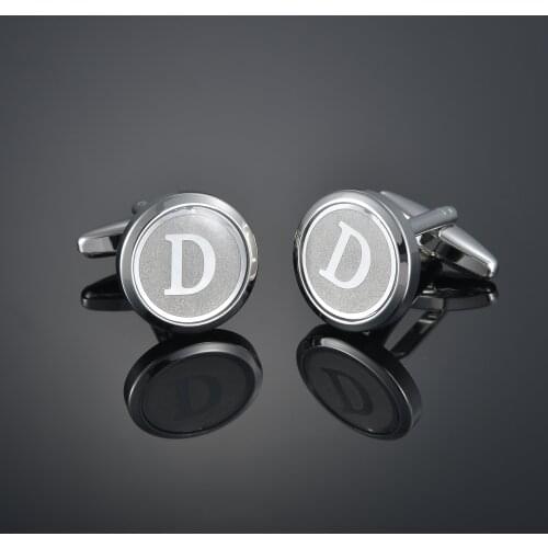 Quality Mens Classic Initial Cufflinks Alphabet Letter Cufflinks Formal Business Wedding Shirts A-Z