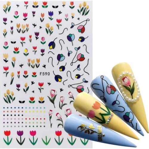 Animal Adhesive Nail Stickers Nail Art Decoration Small Butterflies Nail Art Transfer Leaves Adhesive 3D Sticker For Nails