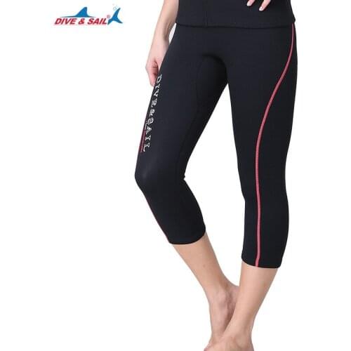 DIVE&SAIL Men Women 1.5mm Neoprene Diving Pants Wetsuit Capri Pants Cropped Trousers Winter Swim Pants for Rowing Diving Surfing