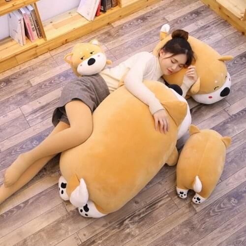 New Cute Shiba Inu doll fat puppy plush toy sleeping appease soft cute doll Children birthday gift 39inch 100cm DY50644