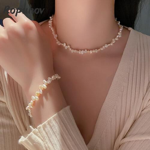 Ropuhov 2021 New Korean Fashion Gift Fresh Water Pearl Luxury Collar Chain Personality Necklace Bracelet Set Design Wholesale