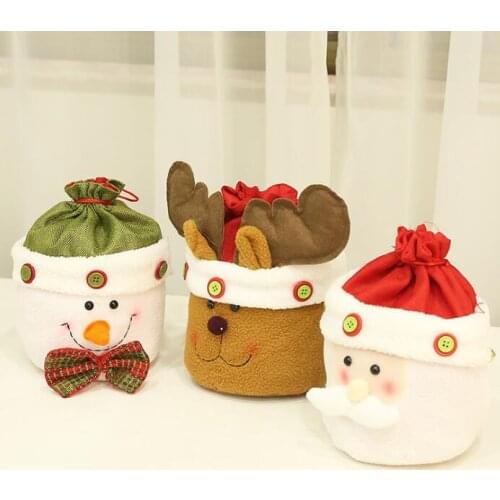 Santa snowman deer gift bag Christmas candy bag Christmas decorations Storage Bags child gift