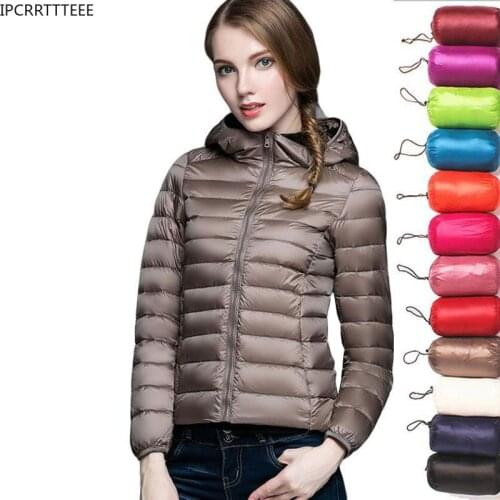 Autumn Winter Down Jacket Women Coat Warm Ultralight Hooded Jackets Long Sleeve Parka Quilted Coats Body Warmer Puffer Jacket