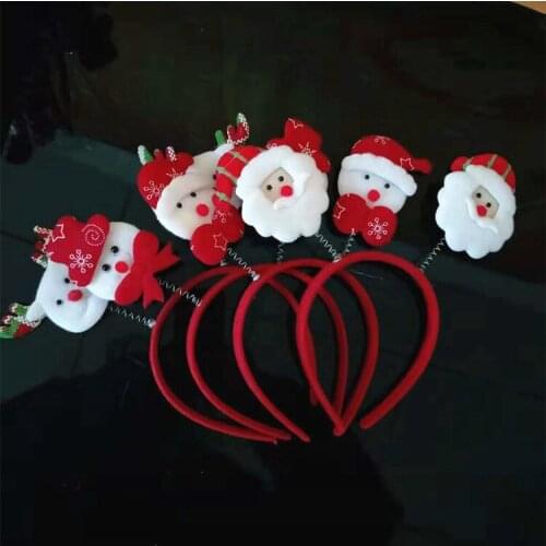 Cut Christmas headband hair accessories Santa Claus antler Snowman headband with hairband headpieces Christmas Decor children