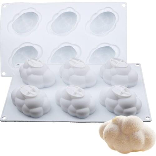 6 Holes Cloud Silicone Cake Decorating Mold for Baking 3D Mould Dessert Mousse Pan Bakeware Baking Tools