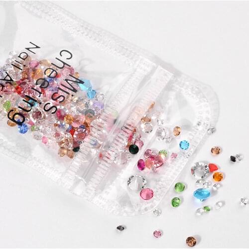1 Bag Transparent AB Resin Nail Art Gem Diamond Glitter Crystal Sorting Rhinestones Beads Nail Ornament Nail Diamond Hinestone