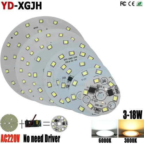 10PCS 220V driverless 3W5W7W9W18W LED downlight retrofit board highlight 2835 patch light source replacement light source board