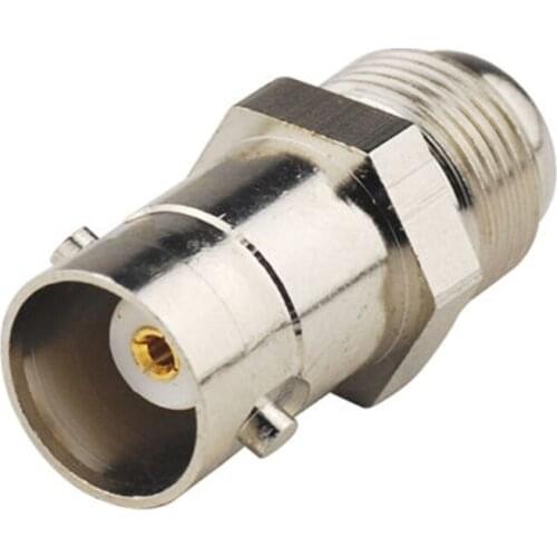 2 Pieces F-Type Female Jack to BNC-Female Jack Straight RF Coaxial Adapter Brass Connector