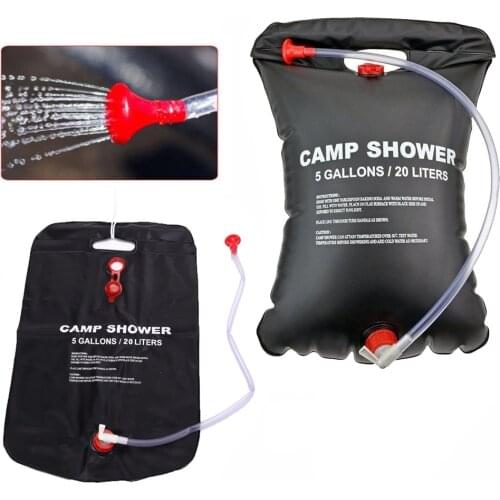 20L Portable Camping Shower Bag Outdoor Travel Hiking BBQ Cycling Beach Swimming Solar Heated Bathing Water Bag