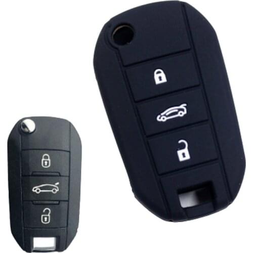 3 Button Silicone Flip Remote Key Case Fob Cover Holder for Citroen C4 CACTUS C5 C3 C4L Elysee Key Shell Case