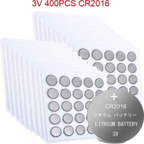 400PCS CR2016 CUNVAE Lithium Button Battery 3V cr 2016 DL2016 KCR2016 BR2016 Coin Cell batteries for watch computer clock toys