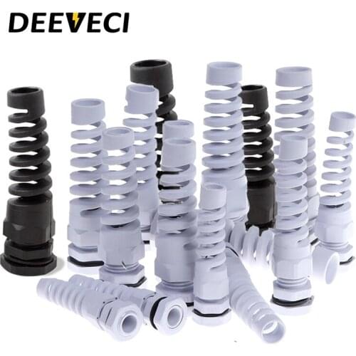 5PCS IP68 waterproof cable seal sleeve connector plastic screw stress protector M12 PG7 / PG9 / PG11 3-6mm anti-bending