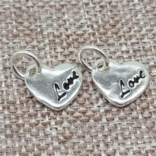 925 Sterling Silver Love Heart Charms Valentines Charms for Bracelet Necklace