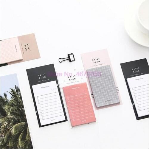 500pcs/lot Creative Study&Work Plan Kraft Paper Sticky Notes Post Memo Pad Kawaii Stationery Office Accessory School Supplies