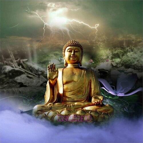 5D DIY Full Square Diamond embroidery"Golden buddha statue"Cross Stitch Rhinestone Diamond Painting Mosaic Decor Gift -XPZ